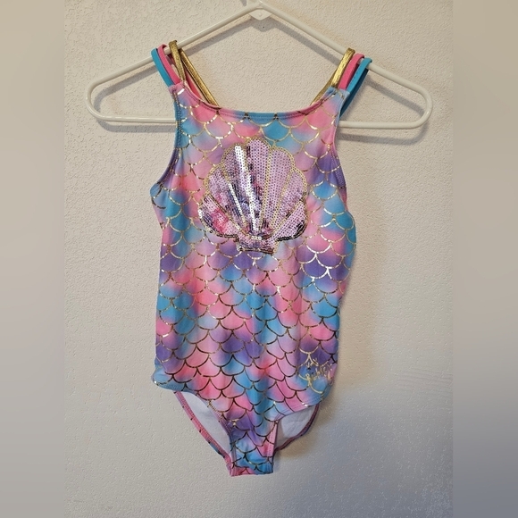 Betsey Johnson Youth Girls Mermaid One Piece Swimsuit Size Large 12 NWOT - Picture 2 of 7